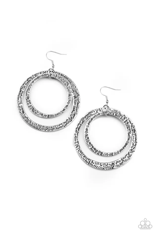 Paparazzi Rounded Out - Silver Earrings | Paparazzi Accessories Earrings