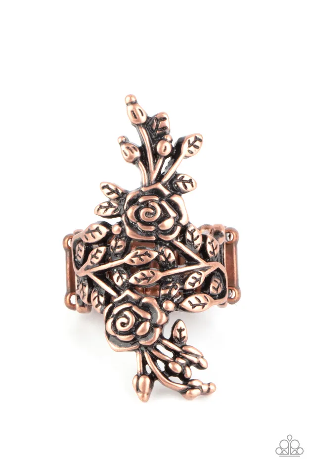 Paparazzi Rustic Rose Gardens - Copper Ring | Paparazzi Accessories Rings