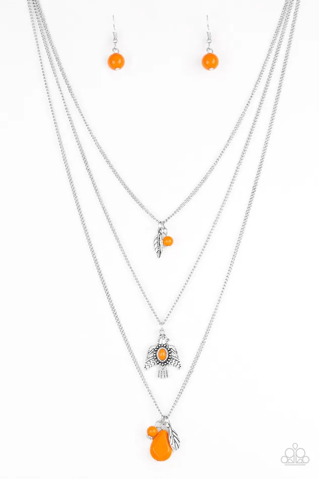 Paparazzi Soar With The Eagles - Orange Necklace | Paparazzi Accessories Necklaces