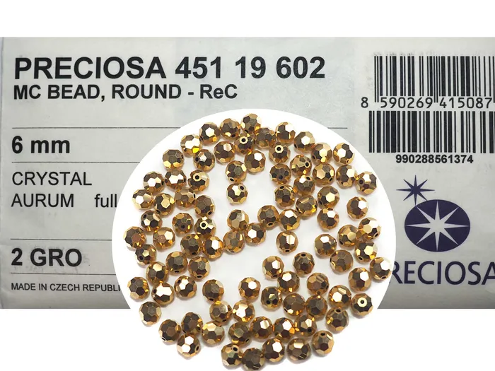 PAS Jablonec Crystal Aurum Fully Gold coated Czech Machine Cut Round Crystal Beads 4mm 5mm 6mm 8mm | Rings