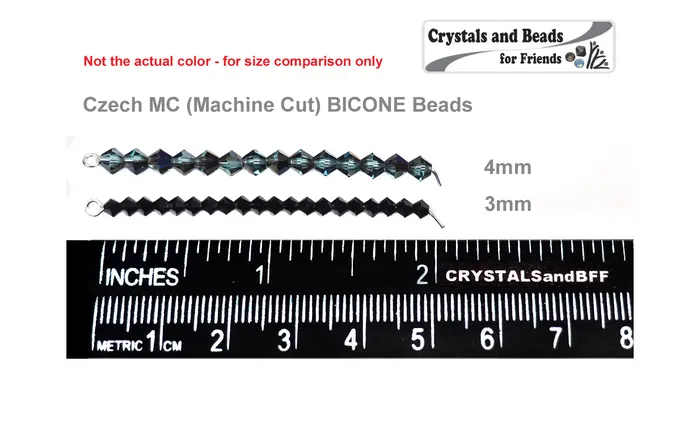 PAS Jablonec Rings | Jet Hematite Full, Czech Glass Beads, Machine Cut Bicones (MC Rondell, Diamond Shape), jet black crystals fully coated with silver hematite metallic