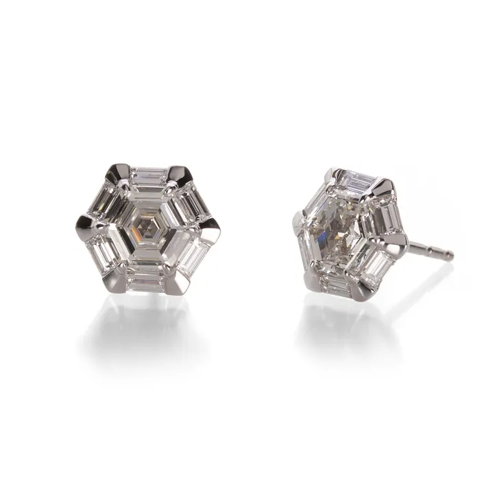 Paul Morelli Earrings Hex Diamond Stud Earrings