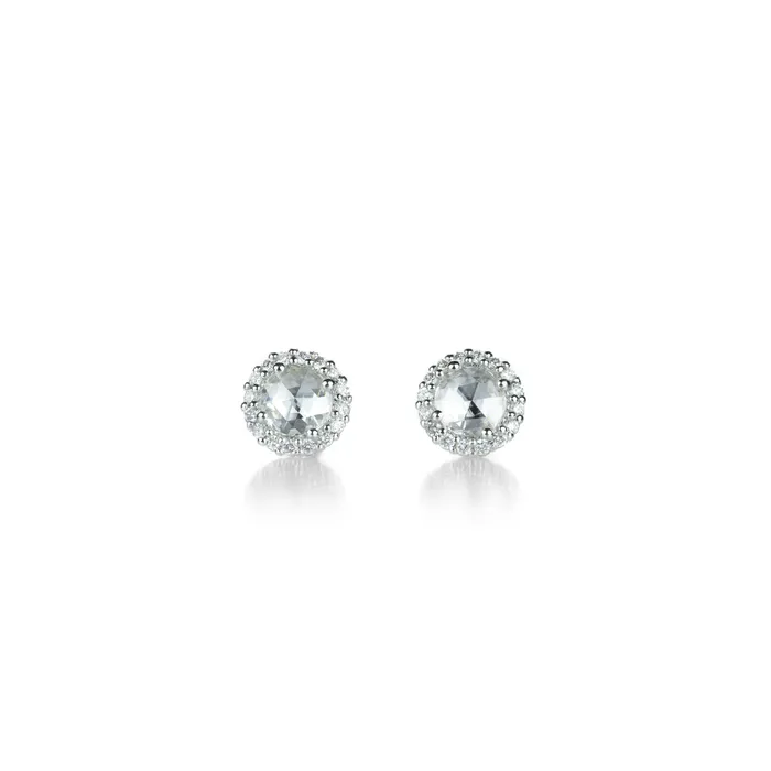 Paul Morelli Earrings Rose Cut Diamond Earrings in White Gold