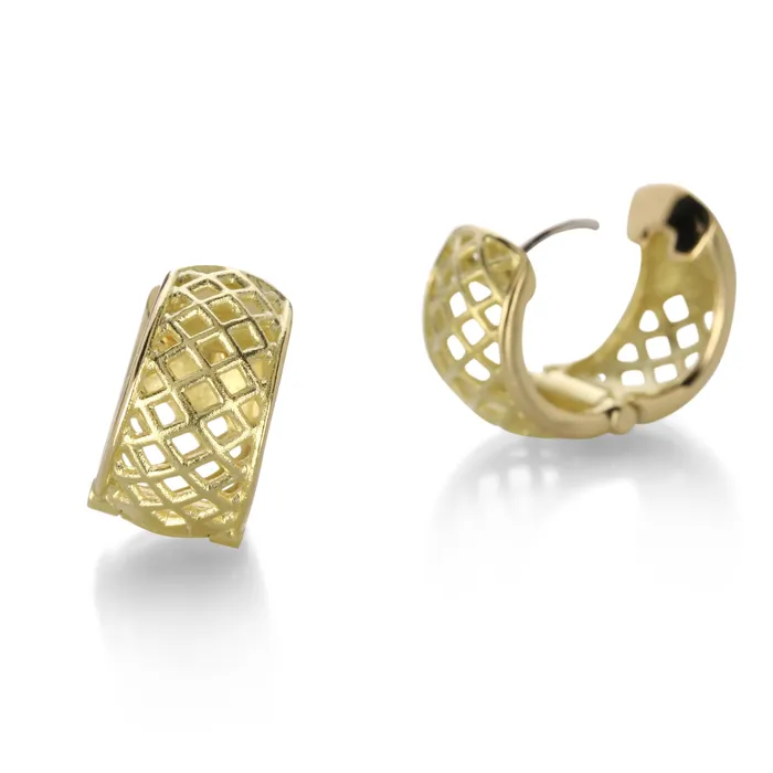 Paul Morelli Earrings Spiral Mesh Snap Hoop Huggies