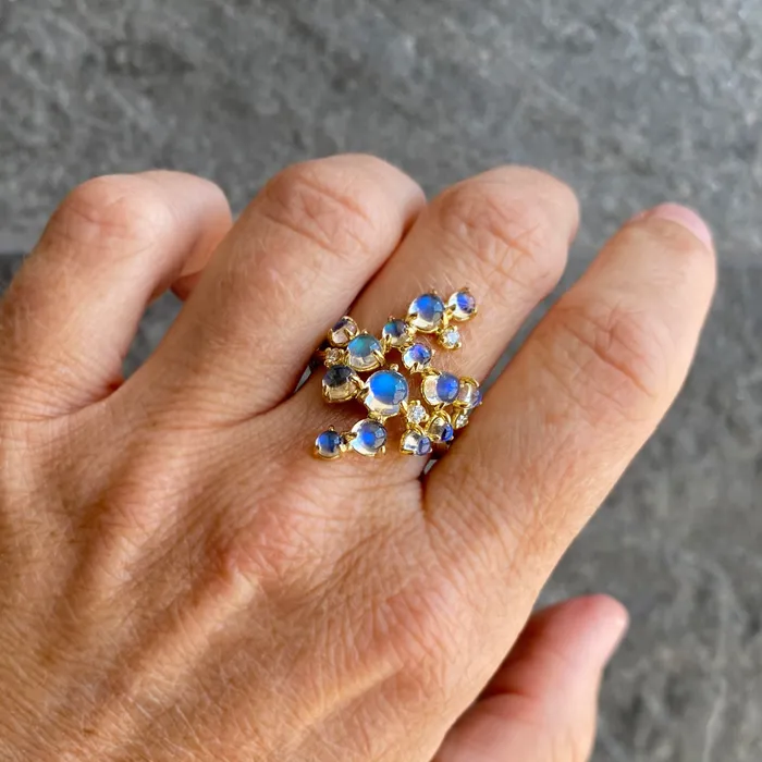 Paul Morelli Rings | Rainbow Moonstone Bubble Ring