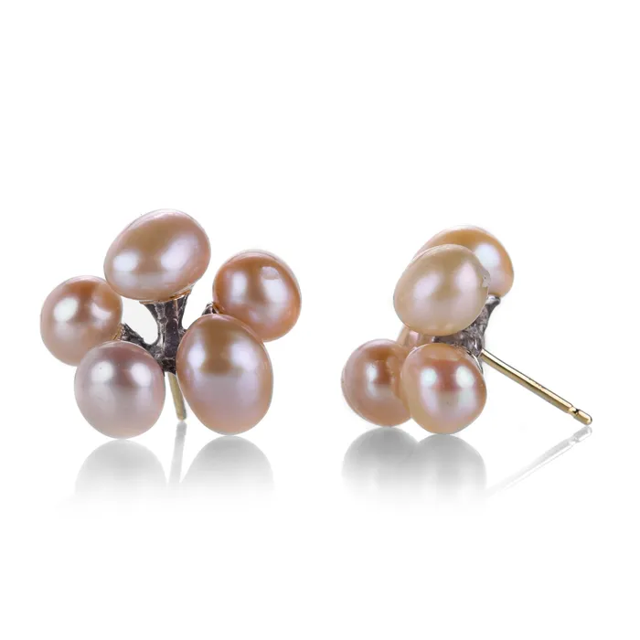 Peach Pearl Jacks Earrings | John Iversen Earrings