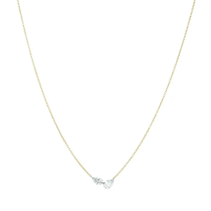 Pear Shaped Free Set Diamond Necklace | Todd Pownell Necklaces