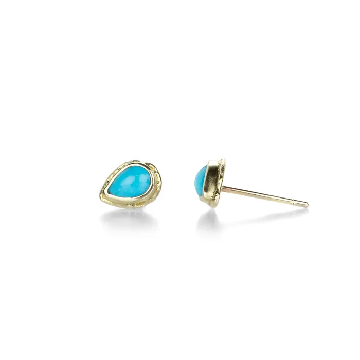 Pear Shaped Turquoise Stud Earrings Jamie Joseph Earrings