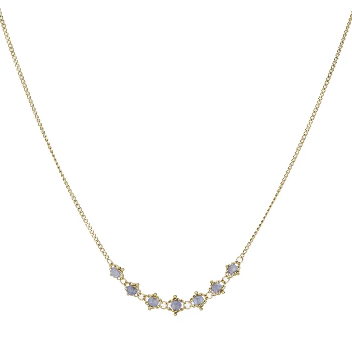 Petite Tanzanite Textile Necklace Amali Necklaces