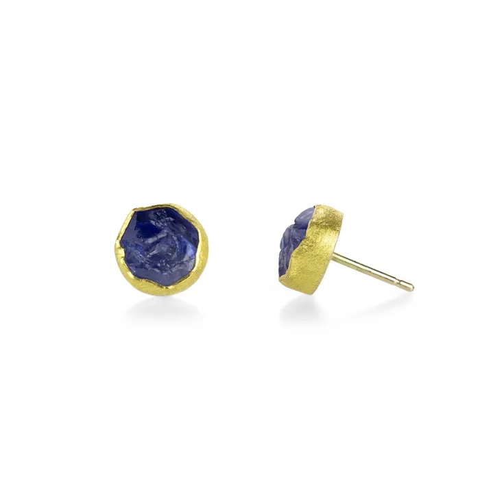 Petra Class Earrings | Rough Tanzanite Stud Earrings