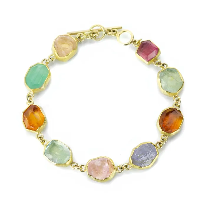 Petra Class Multicolored Rough Cut Gemstone Bracelet Bracelets