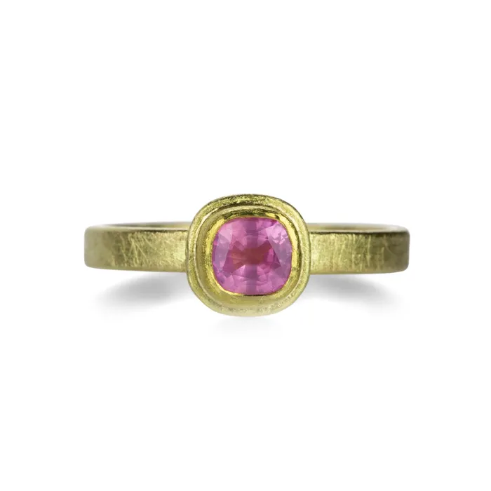 Petra Class Rings | Cushion Cut Pink Sapphire Ring