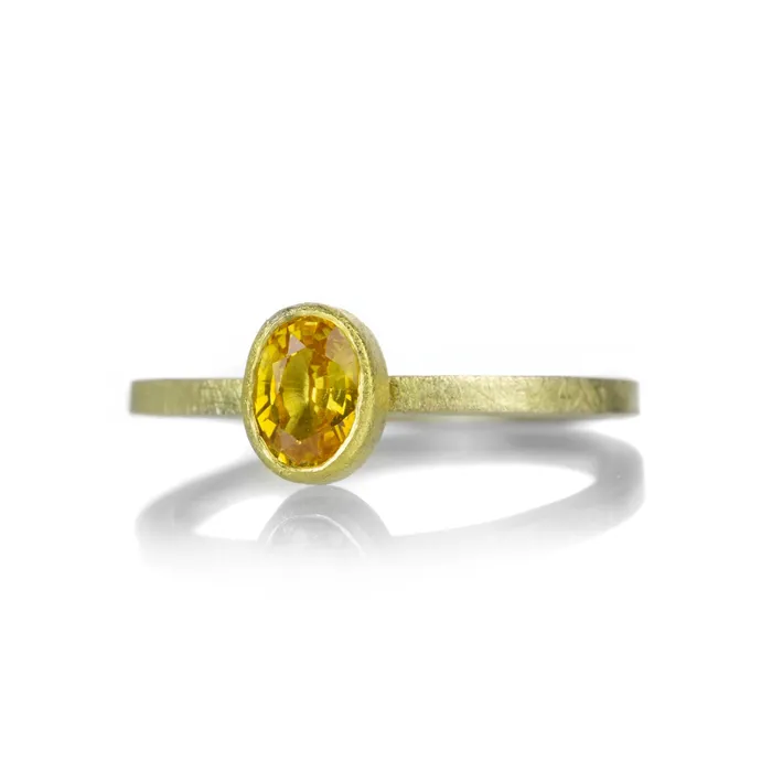 Petra Class Rings Faceted Yellow Sapphire Ring