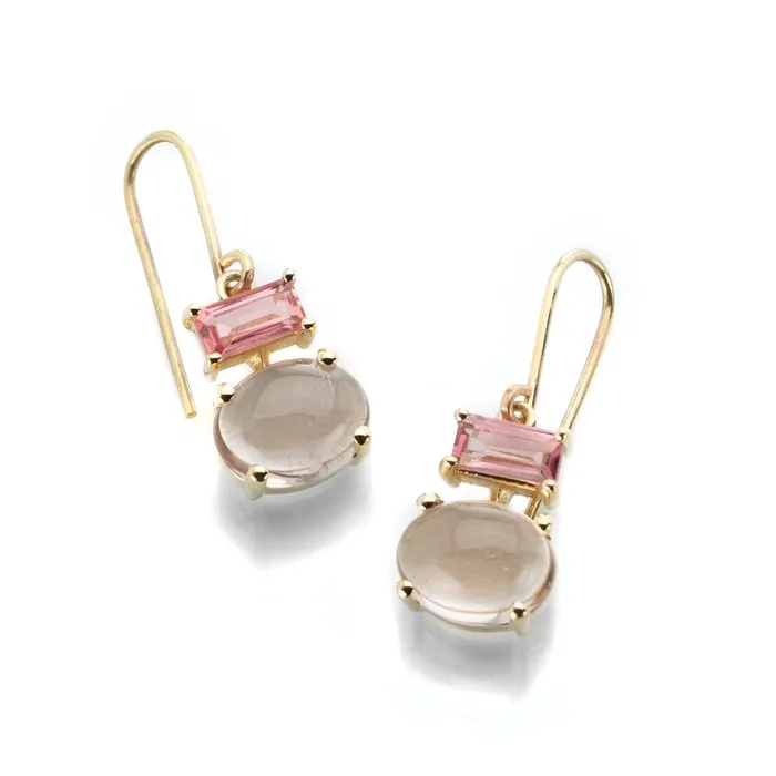 Pink and Peach Tourmaline Earrings Nicole Landaw Earrings