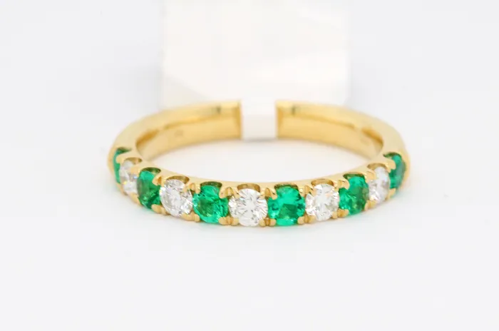 PINK DIAMOND INC Rings | 18KY .40 Cttw Emerald and Diamond Ring