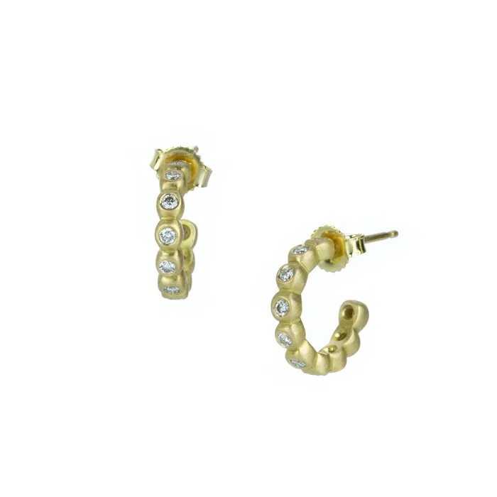 Pre-Styled Sets 18k Yellow Gold Diamond City Hoops - Marian Maurer