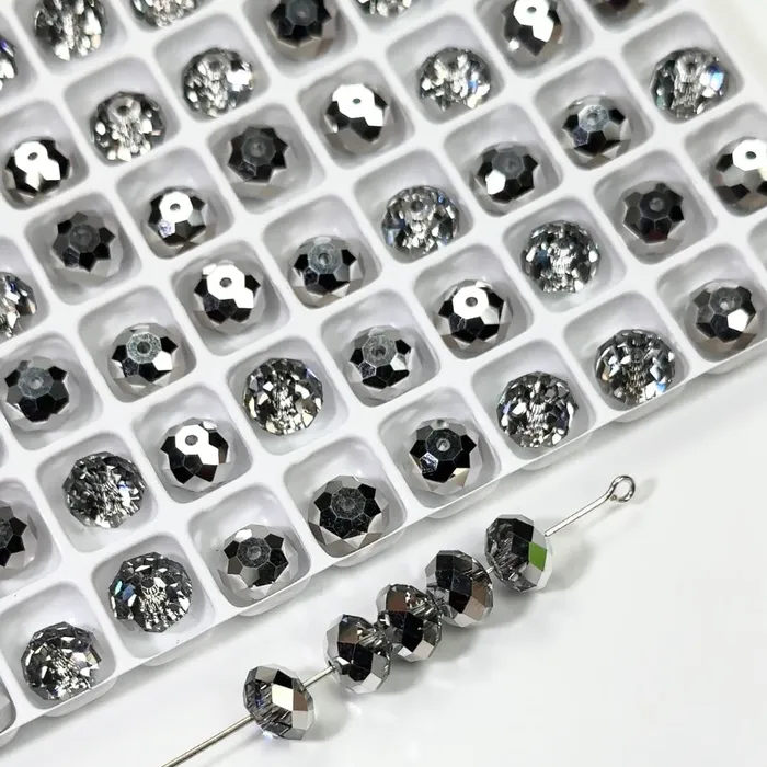 Preciosa Crystal Labrador Half coated Czech Machine Cut Bellatrix Crystal Beads Preciosa 451-19-002 6mm 8mm 12mm silver spacer beads #5040 Briolette cut Rings