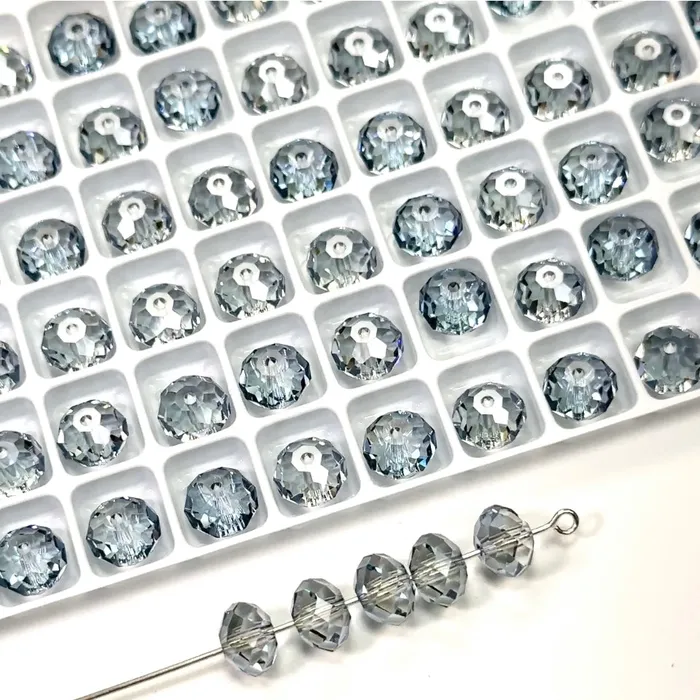 Preciosa Rings Crystal Lagoon coated Czech Machine Cut Bellatrix Crystal Beads Preciosa 451-19-002 6mm 8mm 12mm blue spacer beads #5040 Briolette cut