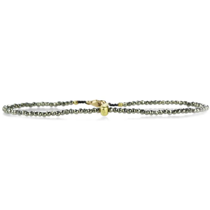 Pyrite and 18k Yellow Gold Bead Bracelet Margaret Solow Bracelets