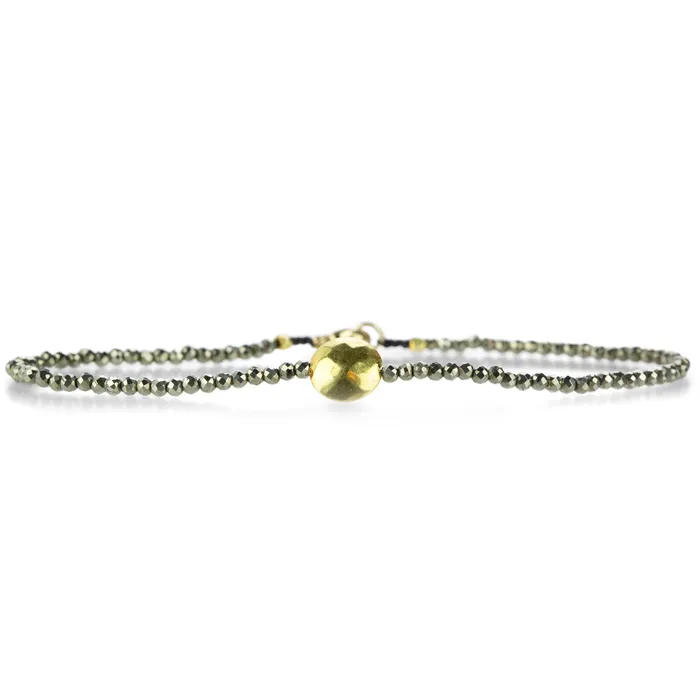 Pyrite and Hammered Disc Bracelet Margaret Solow Bracelets