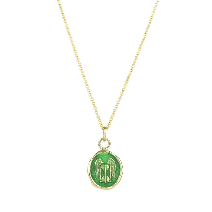 Pyrrha 14k Green Mindful Appreciation Talisman Necklace Necklaces