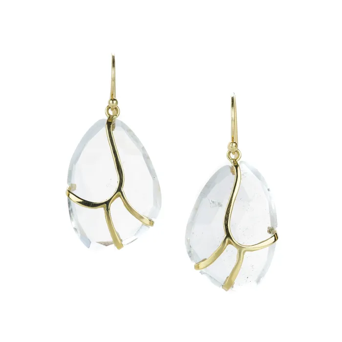 Rachel Atherley Crystal Quartz Butterfly Earrings Earrings