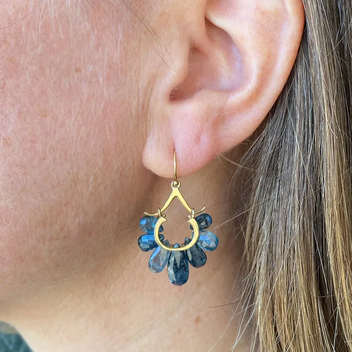 Rachel Atherley Earrings | 14k Peacock Earrings with Kyanite