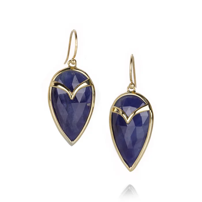 Rachel Atherley Earrings Blue Sapphire Owl Earrings