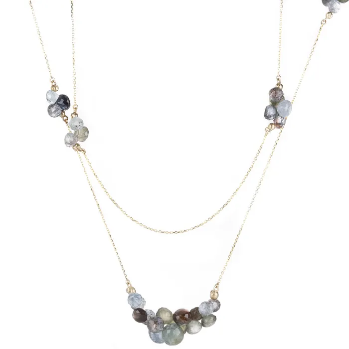 Rachel Atherley Necklaces Moss Aquamarine Caviar Eternity Necklace