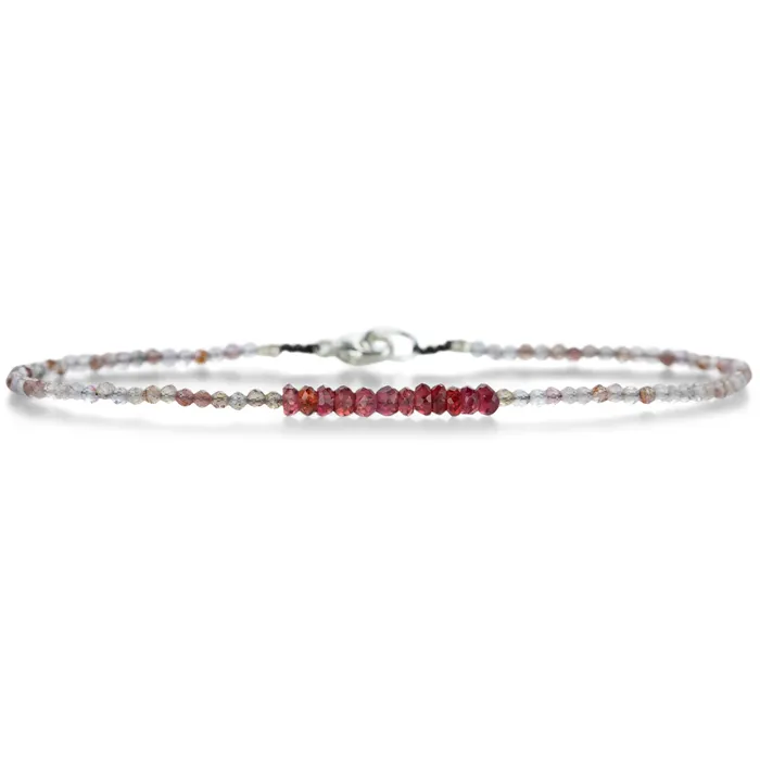 Raspberry Quartz and Sapphire Bracelet Margaret Solow Bracelets