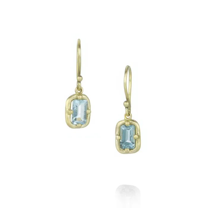 Rectangular Aquamarine City Earrings Marian Maurer Earrings