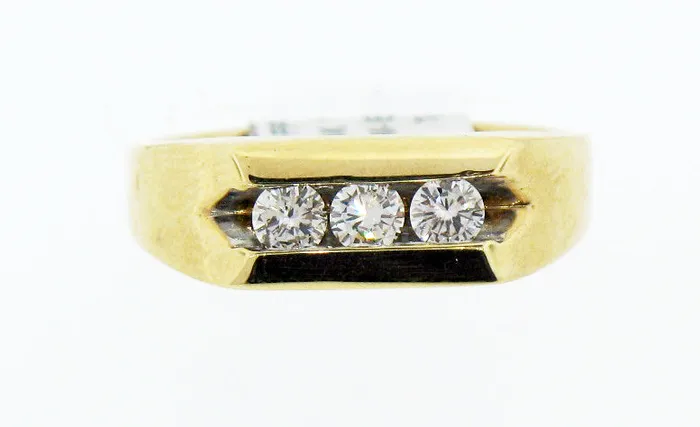 Rings 14K 12 CT DIA GENTS 3 STONE RING - FULLERS PURCHASE FROM PUBLIC