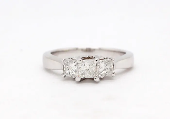 Rings 14KW 1.00 Cttw Diamond 3 Stone Ring - FULLERS PURCHASE FROM PUBLIC