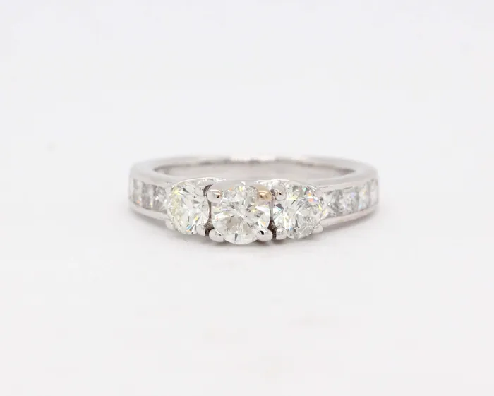 Rings 14KW 1.23 Cttw Diamond 3 Stone Ring - FULLERS PURCHASE FROM PUBLIC