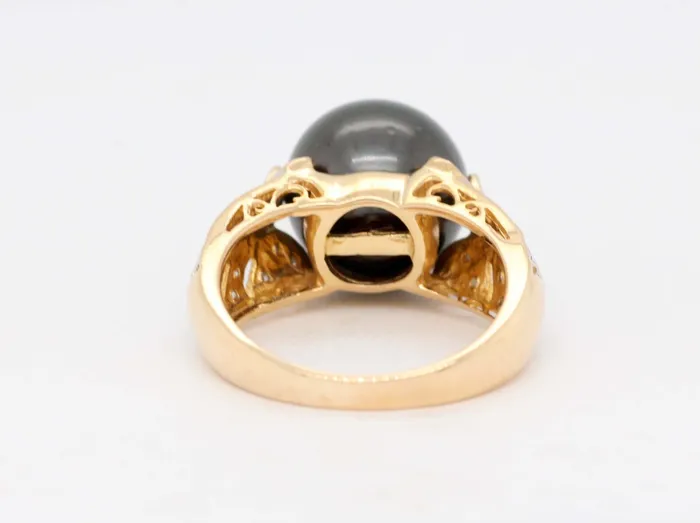 Rings | 14KY 12 mm Tahitian Pearl and Diamond Ring - FULLER'S PURCHASE FROM PUBLIC