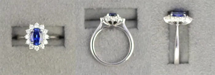 Rings 18KW 1.48 Ct Sapphire and Diamond Ring - PINK DIAMOND INC