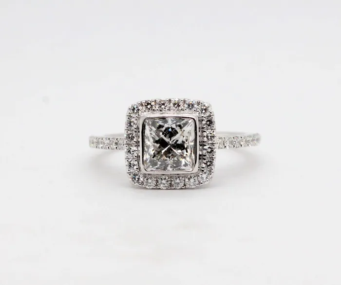 Rings 18KW 2.16 Cttw Diamond Halo Engagement Ring - FULLERS PURCHASE FROM PUBLIC