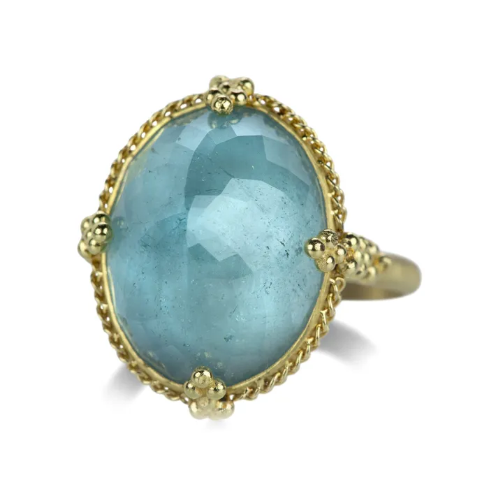 Rings Amali 18k Oval Faceted Aquamarine Ring