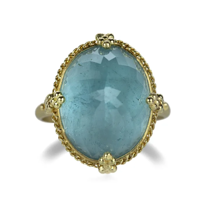 Rings | Amali 18k Oval Faceted Aquamarine Ring