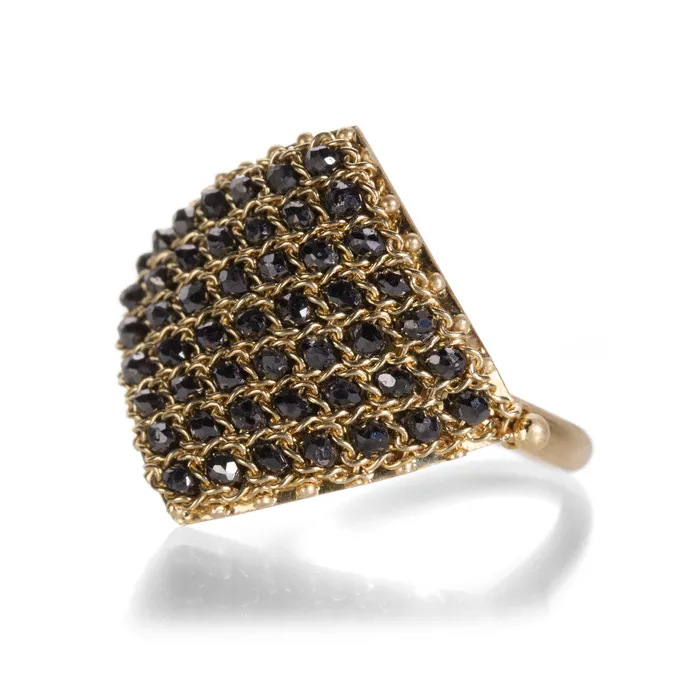 Rings Amali Black Diamond Textile Ring