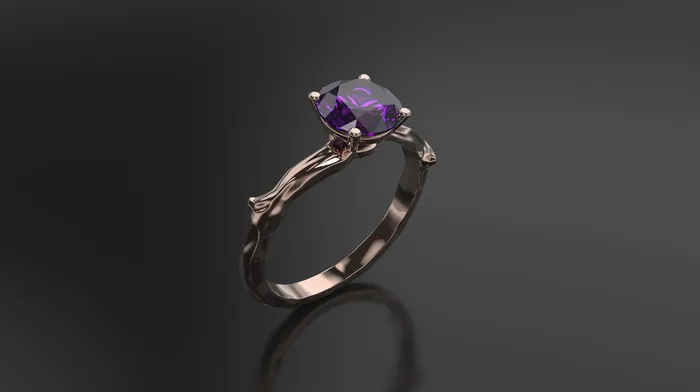 Rings Amethyst Branch Engagement Ring Rose Gold Engagement Ring Amethyst Branch Ring Amethyst Gold Rose Gold Amethyst Ring - FL LLC