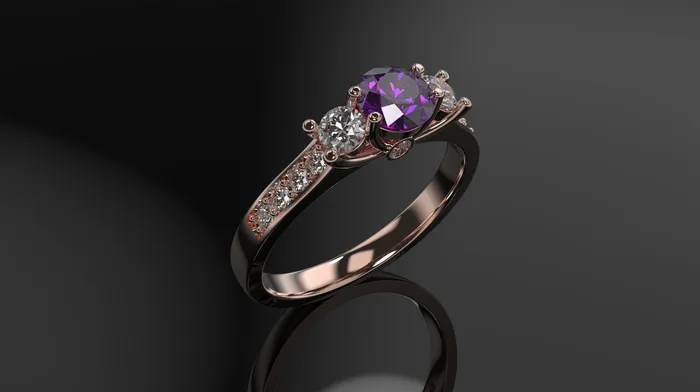 Rings Amethyst Engagement Ring Rose Gold Engagement Ring Amethyst Ring Amethyst Gold Rose Gold Amethyst Ring - FL LLC