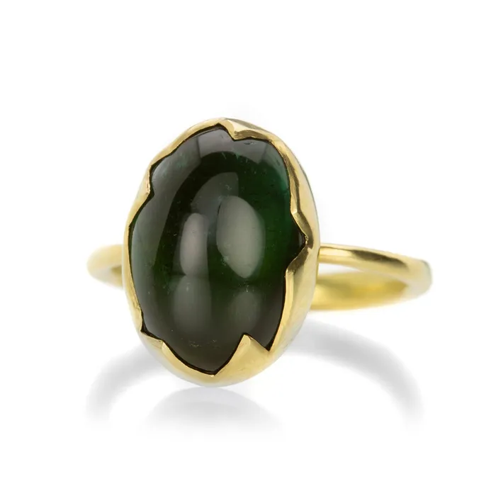 Rings Annette Ferdinandsen Green Tourmaline Egg Stacker Ring