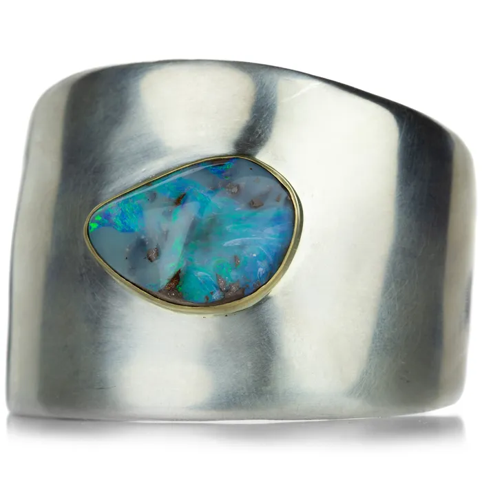 Rings Annette Ferdinandsen Sterling Silver Roxy Cuff with Boulder Opal