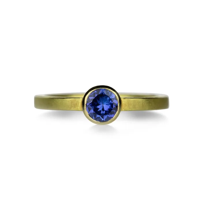 Rings Barbara Heinrich 18k Round Tanzanite Stacking Ring