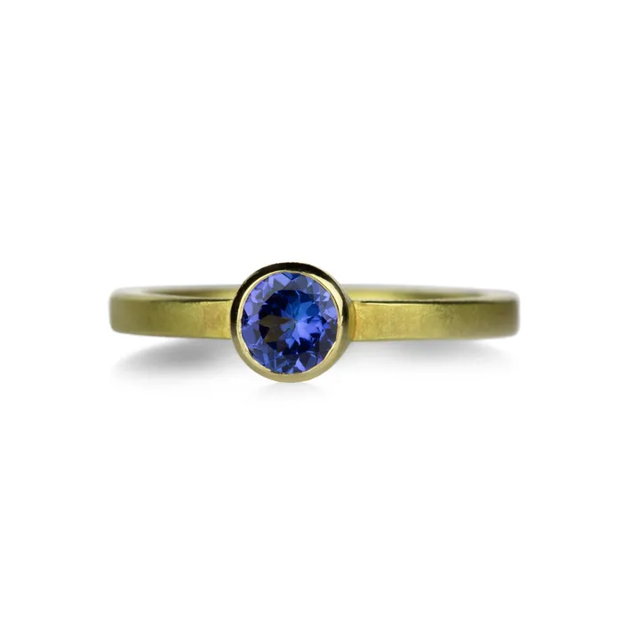 Rings | Barbara Heinrich 18k Round Tanzanite Stacking Ring