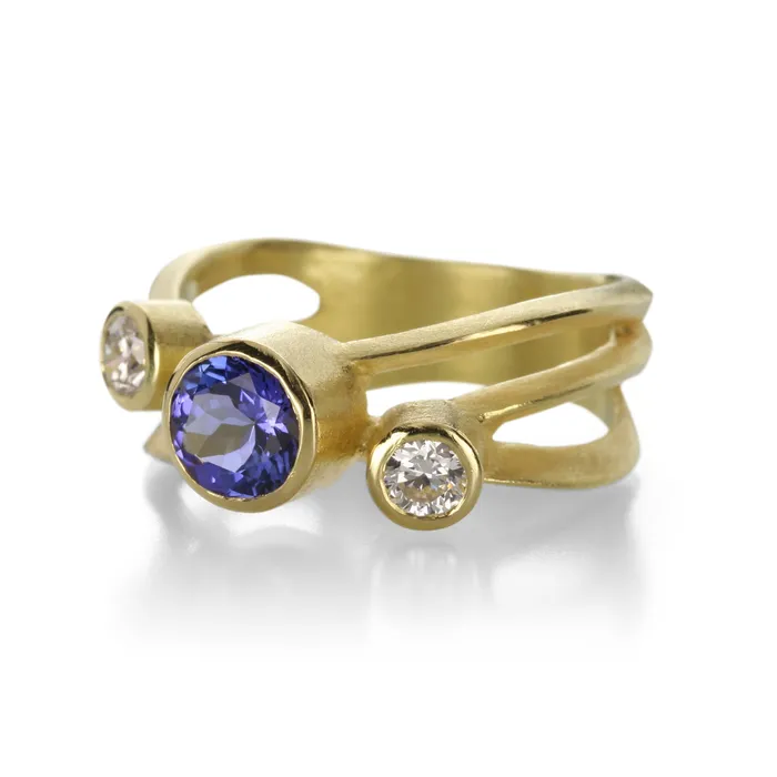 Rings Barbara Heinrich Faceted Round Tanzanite Ring