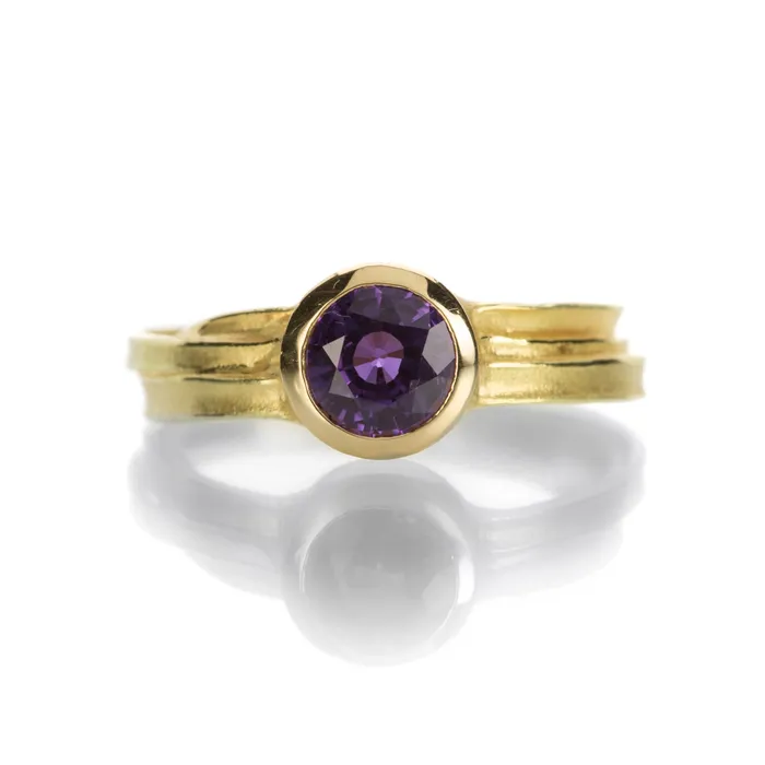 Rings Barbara Heinrich Round Purple Sapphire Ring