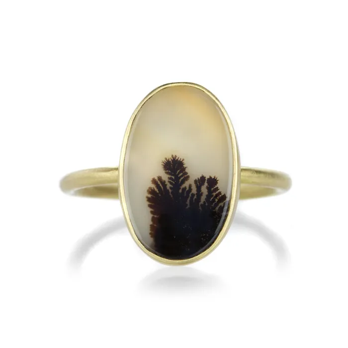 Rings Bezel Set Oval Dendrite Ring - Gabriella Kiss