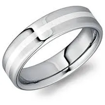 Rings CROWN RING CROWN TUNGSTEN GENTS RING TU-0119-SI